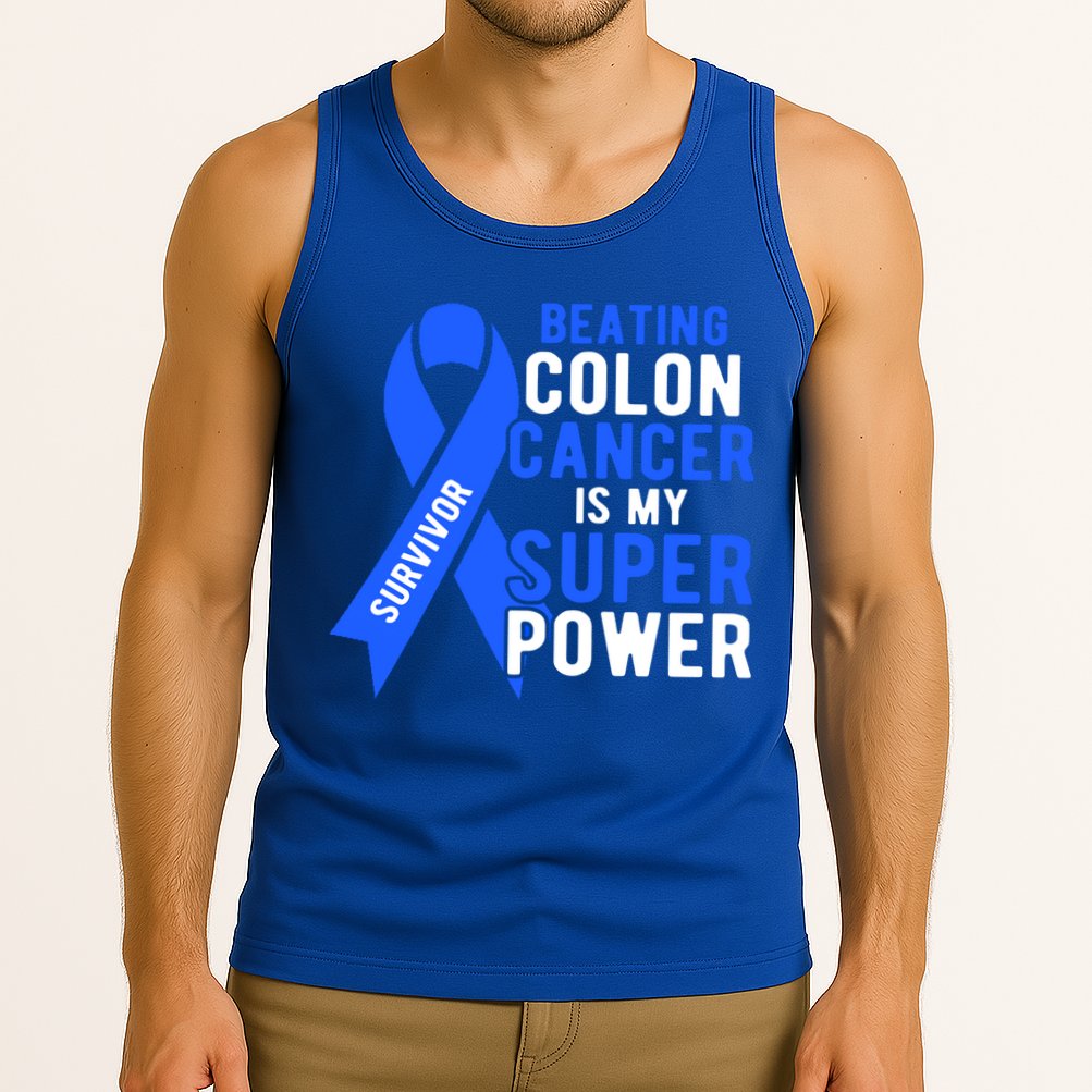 Colon Cancer Awareness Survivor Superpower Gift Tank Top