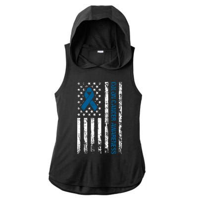 Colon Cancer Awareness Ladies PosiCharge Tri-Blend Wicking Draft Hoodie Tank