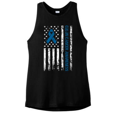 Colon Cancer Awareness Ladies PosiCharge Tri-Blend Wicking Tank