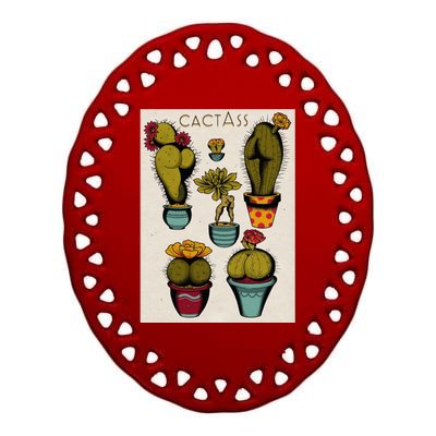 CactAss Ceramic Oval Ornament