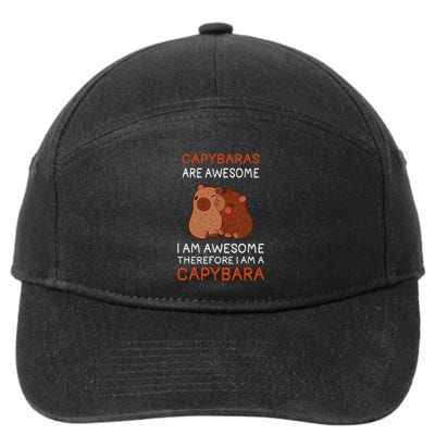 Capybara Capybaras Are Awesome Capybara Lover 7-Panel Snapback Hat