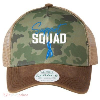 Colon Cancer Awareness Support Squad Blue Ribbon Legacy Tie Dye Trucker Hat