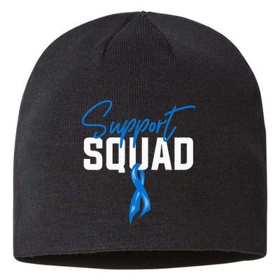 Colon Cancer Awareness Support Squad Blue Ribbon Sustainable Beanie