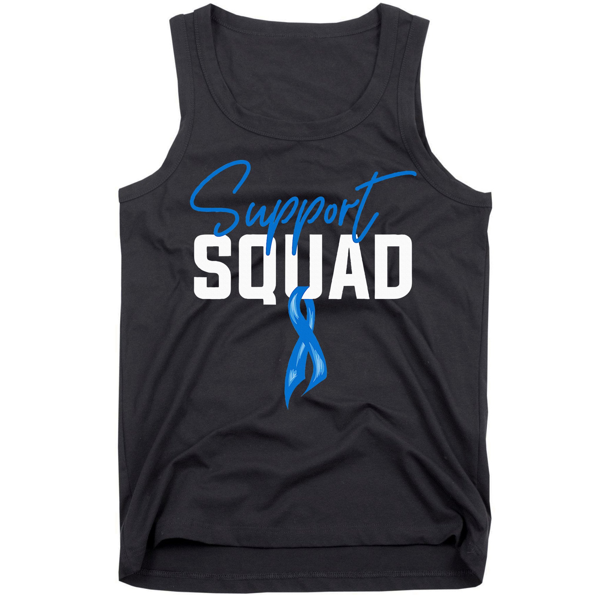 Colon Cancer Awareness Support Squad Blue Ribbon Tank Top