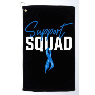 Colon Cancer Awareness Support Squad Blue Ribbon Golf Towel