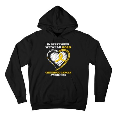 Childhood Cancer Awareness In September We Wear Gold Hoodie