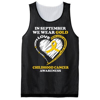 Childhood Cancer Awareness In September We Wear Gold Mesh Reversible Basketball Jersey Tank