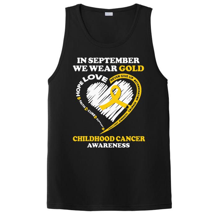 Childhood Cancer Awareness In September We Wear Gold PosiCharge Competitor Tank