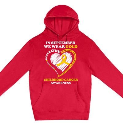 Childhood Cancer Awareness In September We Wear Gold Premium Pullover Hoodie