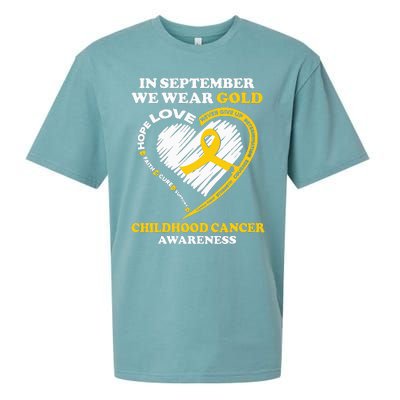 Childhood Cancer Awareness In September We Wear Gold Sueded Cloud Jersey T-Shirt