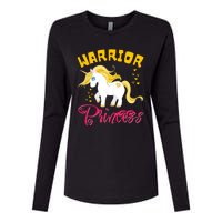 Childhood Cancer Awareness Unicorn Warrior Princess Gift Womens Cotton Relaxed Long Sleeve T-Shirt