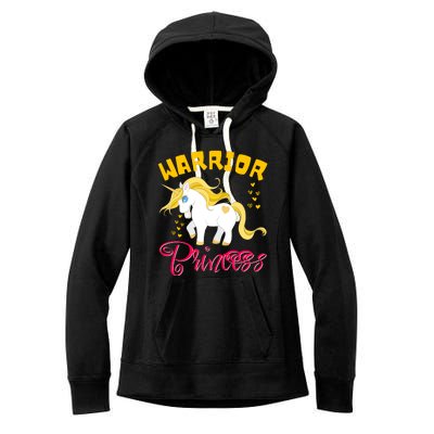 Childhood Cancer Awareness Unicorn Warrior Princess Gift Women's Fleece Hoodie