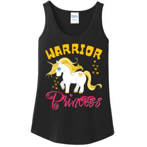 Childhood Cancer Awareness Unicorn Warrior Princess Gift Ladies Essential Tank