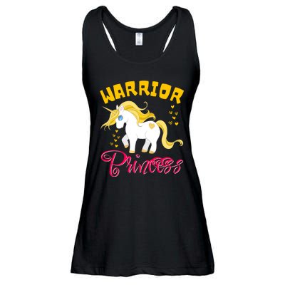 Childhood Cancer Awareness Unicorn Warrior Princess Gift Ladies Essential Flowy Tank