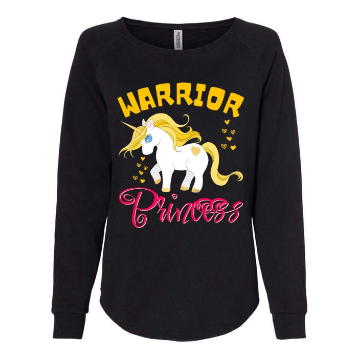 Childhood Cancer Awareness Unicorn Warrior Princess Gift Womens California Wash Sweatshirt