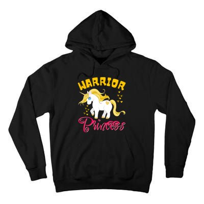 Childhood Cancer Awareness Unicorn Warrior Princess Gift Tall Hoodie