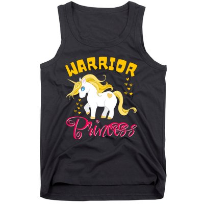 Childhood Cancer Awareness Unicorn Warrior Princess Gift Tank Top