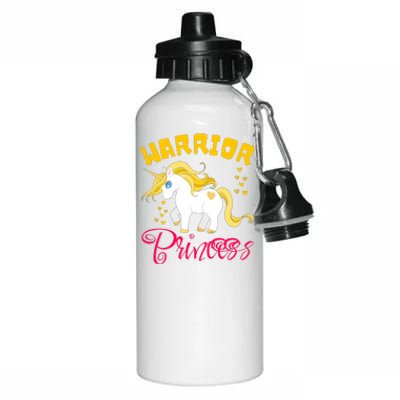 Childhood Cancer Awareness Unicorn Warrior Princess Gift Aluminum Water Bottle 