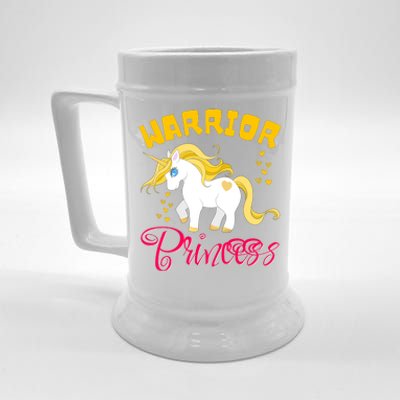 Childhood Cancer Awareness Unicorn Warrior Princess Gift Beer Stein