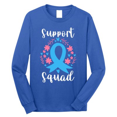 Colon Cancer Awareness Blue Ribbon Support Squad Gift Long Sleeve Shirt