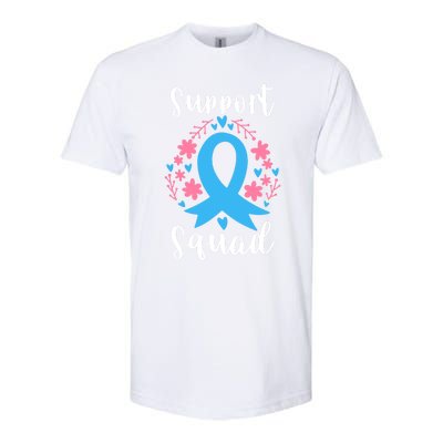 Colon Cancer Awareness Blue Ribbon Support Squad Gift Softstyle® CVC T-Shirt