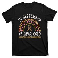 Childhood Cancer Awareness Rainbow In September We Wear Gold T-Shirt