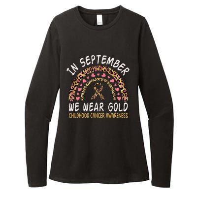 Childhood Cancer Awareness Rainbow In September We Wear Gold Womens CVC Long Sleeve Shirt