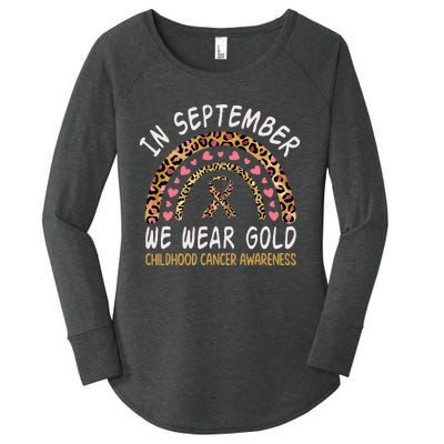 Childhood Cancer Awareness Rainbow In September We Wear Gold Women's Perfect Tri Tunic Long Sleeve Shirt