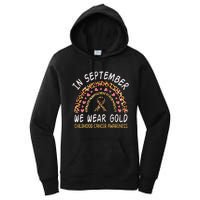 Childhood Cancer Awareness Rainbow In September We Wear Gold Women's Pullover Hoodie