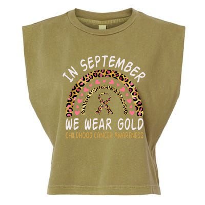 Childhood Cancer Awareness Rainbow In September We Wear Gold Garment-Dyed Women's Muscle Tee