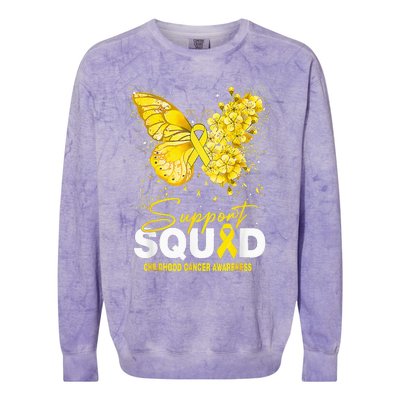 Childhood Cancer Awareness Support Squad Butterfly Colorblast Crewneck Sweatshirt