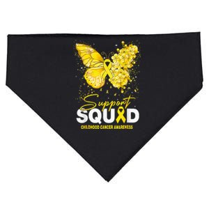 Childhood Cancer Awareness Support Squad Butterfly USA-Made Doggie Bandana