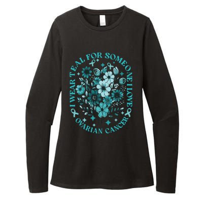 Cervical Cancer Awareness Wildflower I Wear Teal For Cervical Cancer Womens CVC Long Sleeve Shirt