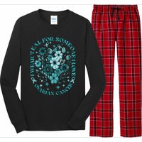 Cervical Cancer Awareness Wildflower I Wear Teal For Cervical Cancer Long Sleeve Pajama Set