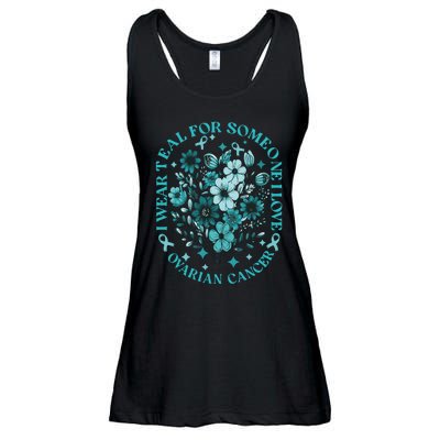 Cervical Cancer Awareness Wildflower I Wear Teal For Cervical Cancer Ladies Essential Flowy Tank