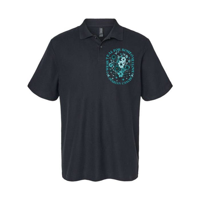 Cervical Cancer Awareness Wildflower I Wear Teal For Cervical Cancer Softstyle Adult Sport Polo