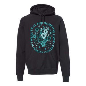 Cervical Cancer Awareness Wildflower I Wear Teal For Cervical Cancer Premium Hoodie