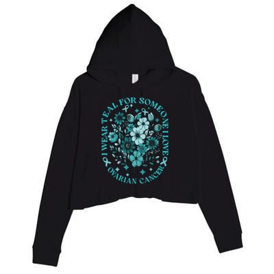 Cervical Cancer Awareness Wildflower I Wear Teal For Cervical Cancer Crop Fleece Hoodie