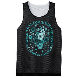 Cervical Cancer Awareness Wildflower I Wear Teal For Cervical Cancer Mesh Reversible Basketball Jersey Tank