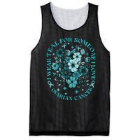 Cervical Cancer Awareness Wildflower I Wear Teal For Cervical Cancer Mesh Reversible Basketball Jersey Tank