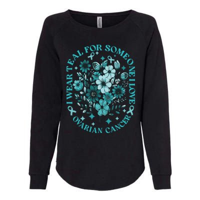 Cervical Cancer Awareness Wildflower I Wear Teal For Cervical Cancer Womens California Wash Sweatshirt