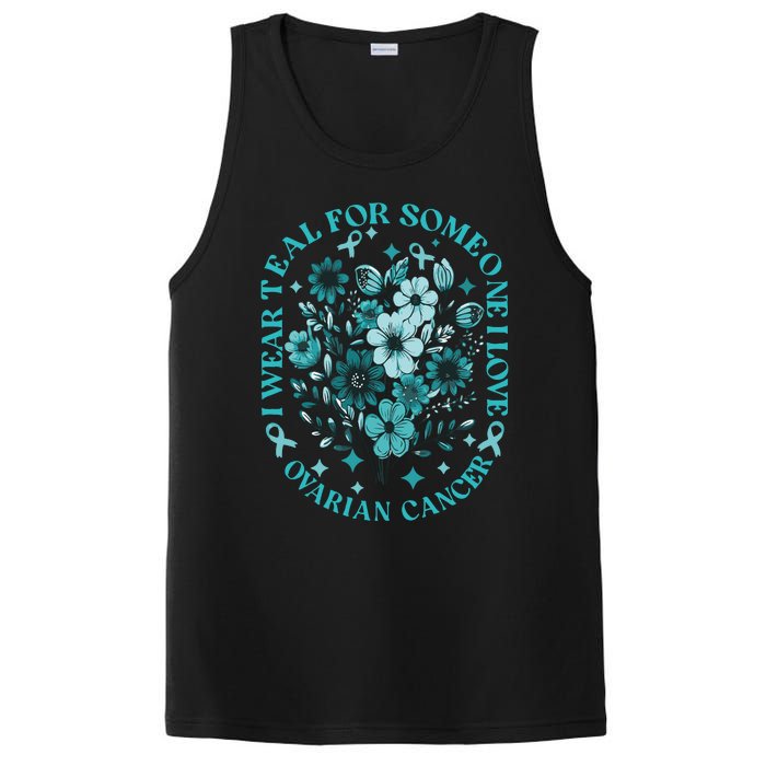 Cervical Cancer Awareness Wildflower I Wear Teal For Cervical Cancer PosiCharge Competitor Tank