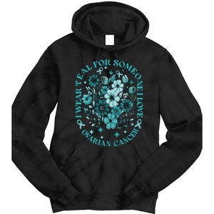 Cervical Cancer Awareness Wildflower I Wear Teal For Cervical Cancer Tie Dye Hoodie