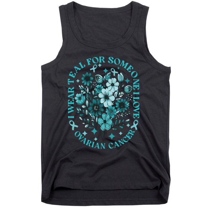 Cervical Cancer Awareness Wildflower I Wear Teal For Cervical Cancer Tank Top