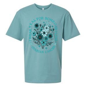 Cervical Cancer Awareness Wildflower I Wear Teal For Cervical Cancer Sueded Cloud Jersey T-Shirt