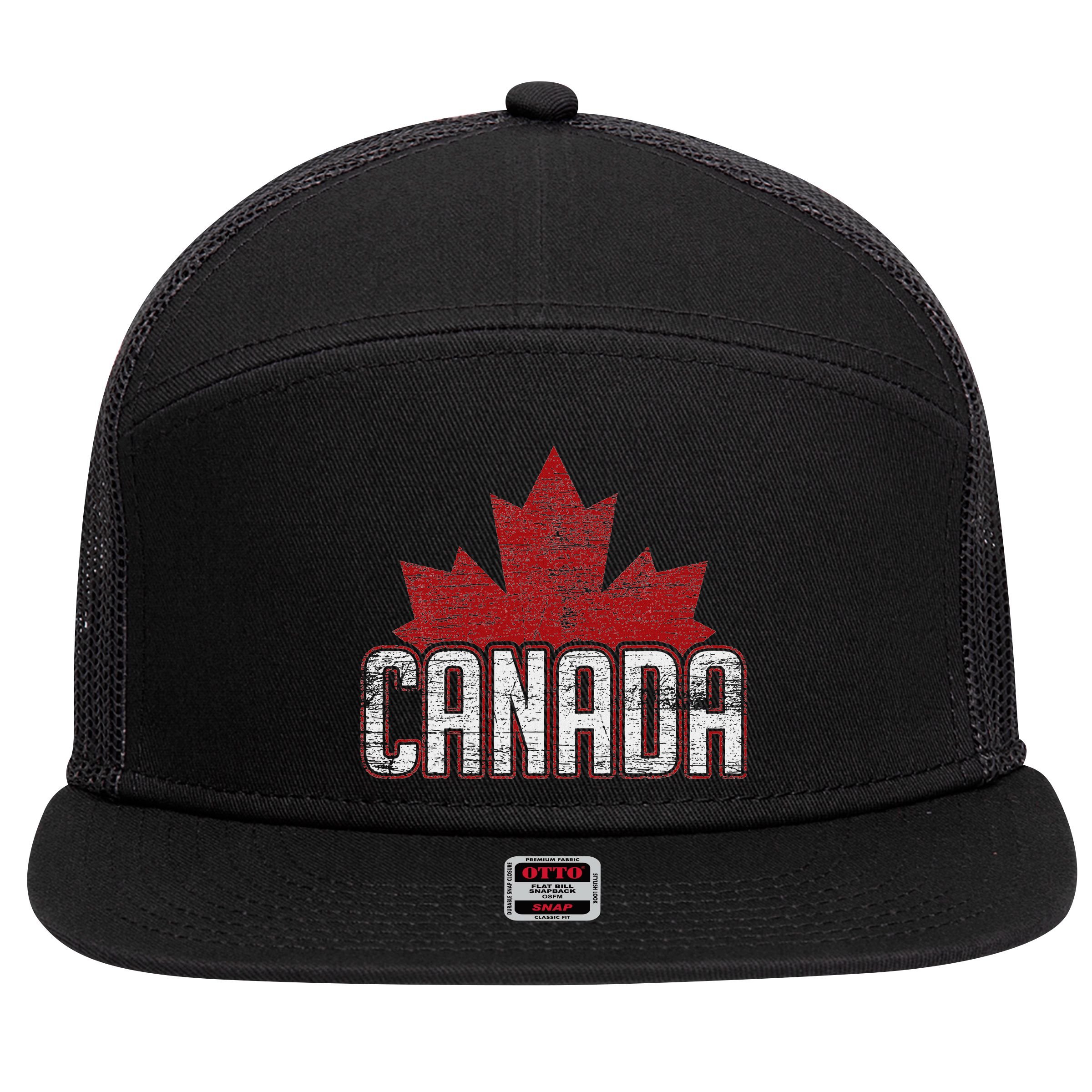 Canada 7 Panel Mesh Trucker Snapback Hat