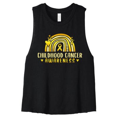 Childhood Cancer Awareness Warrior Women's Racerback Cropped Tank