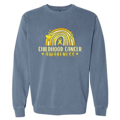 Childhood Cancer Awareness Warrior Garment-Dyed Sweatshirt