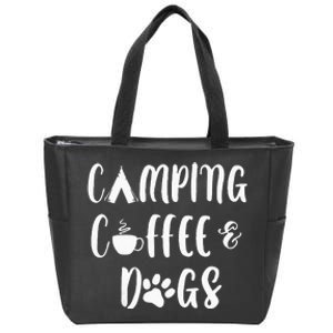 Camping Coffee And Dogs Outdoor Adventure Puppy Lover Zip Tote Bag