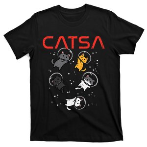 Catsa Cat Astronauts Funny Kitten Space T-Shirt